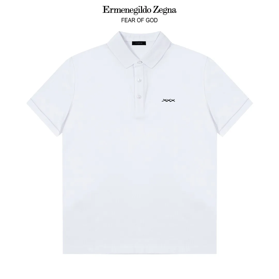 ZENGA Classic LOGO Polo ， Retro Same Style Versatile : White Black Size：M-3XL